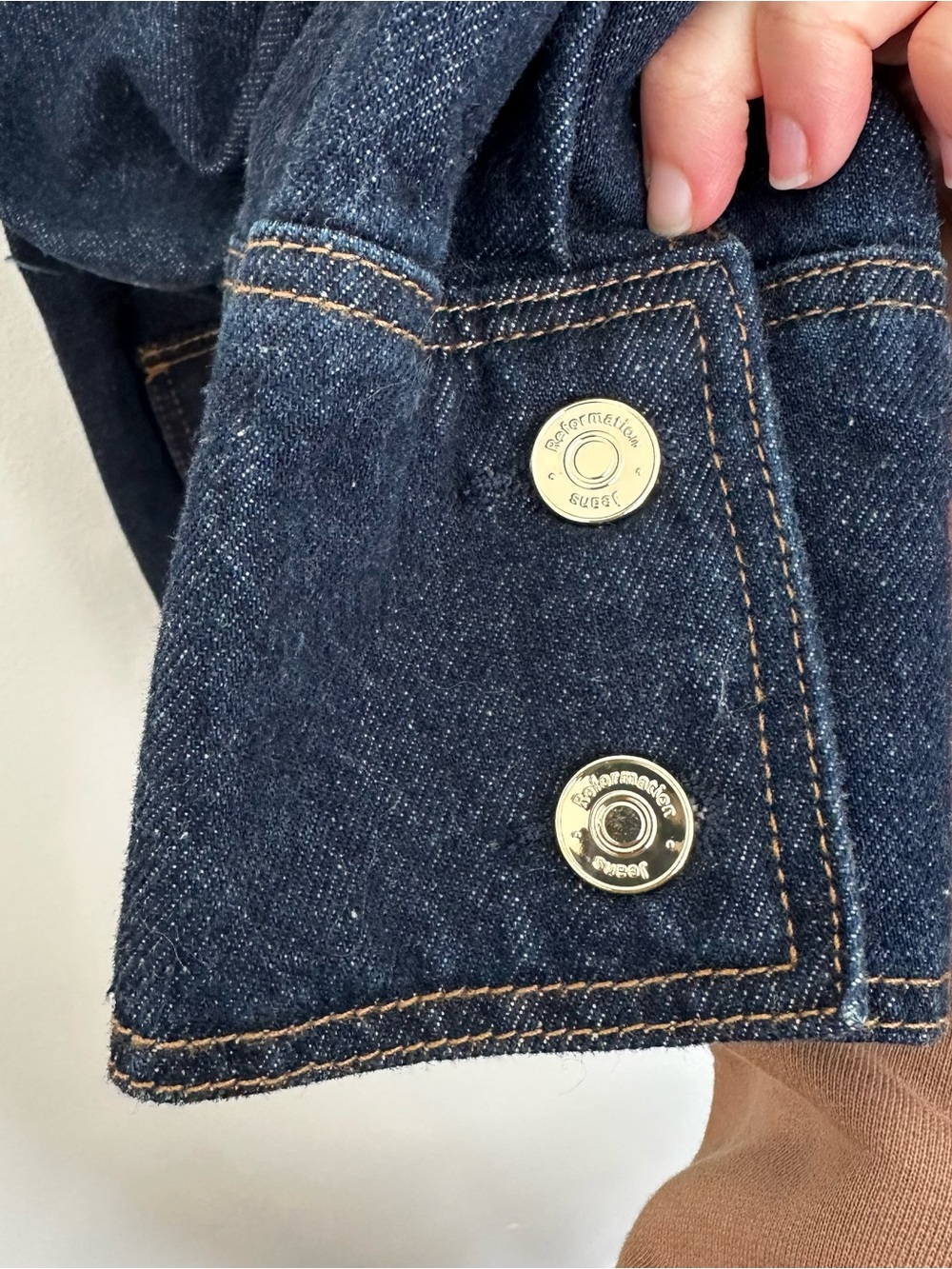 Reformation Archer Denim Jacket Size Small Chore Barn Cotton Coastal Utility - Picture 8 of 9